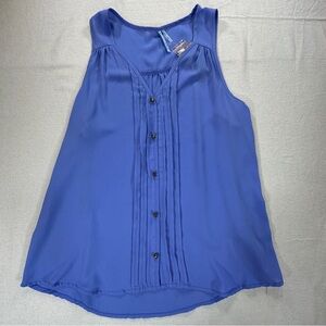 NWT Moonlight Women's Blue Periwinkle Sheer Sleeveless Top Sz L